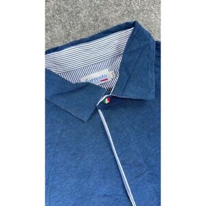 Sorrento Polo Shirt 4XL Blue Cotton Short Sleeve Made in Italy Mens